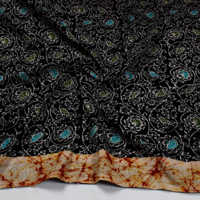 Black - Hand Batik Printed Cotton Blouse Piece