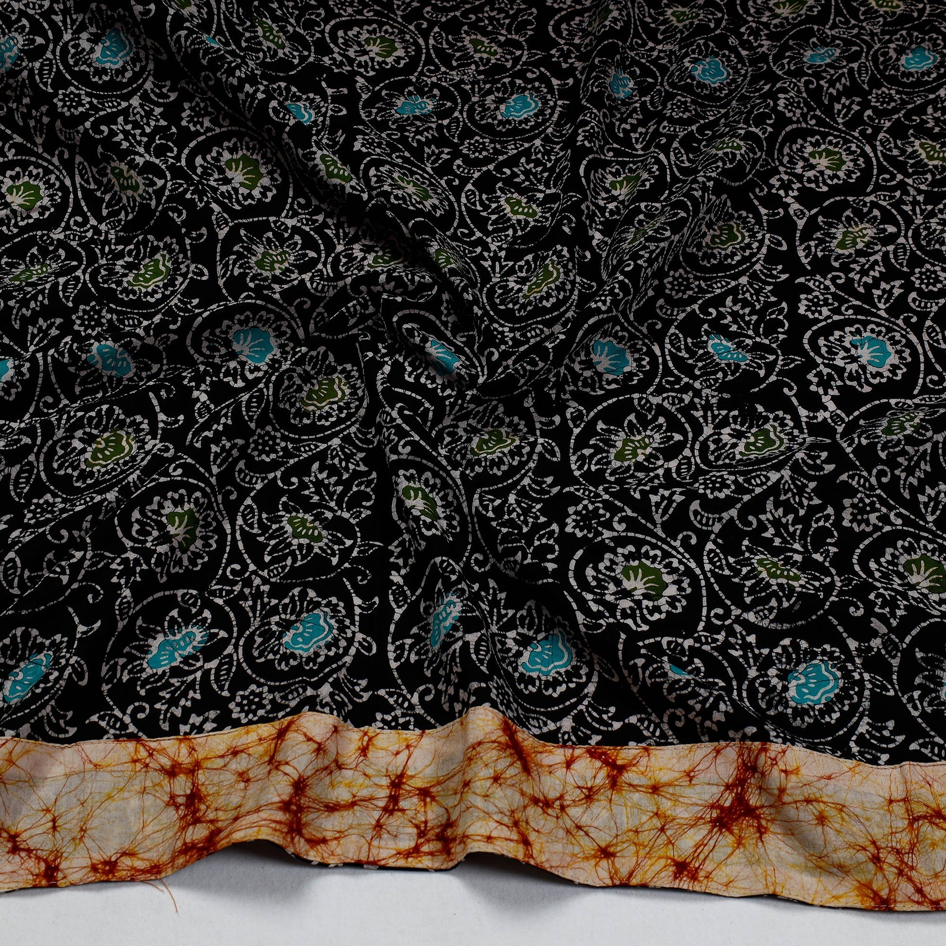 Black - Hand Batik Printed Cotton Blouse Piece