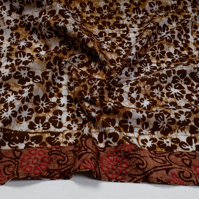 Brown - Hand Batik Printed Cotton Blouse Piece