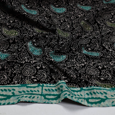 Black - Hand Batik Printed Cotton Blouse Piece