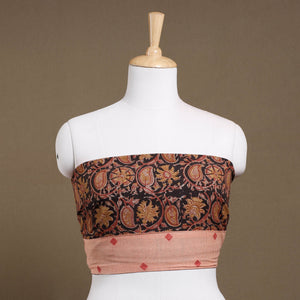 Black - Rangoli Kalamkari Block Printed Cotton Blouse Piece
