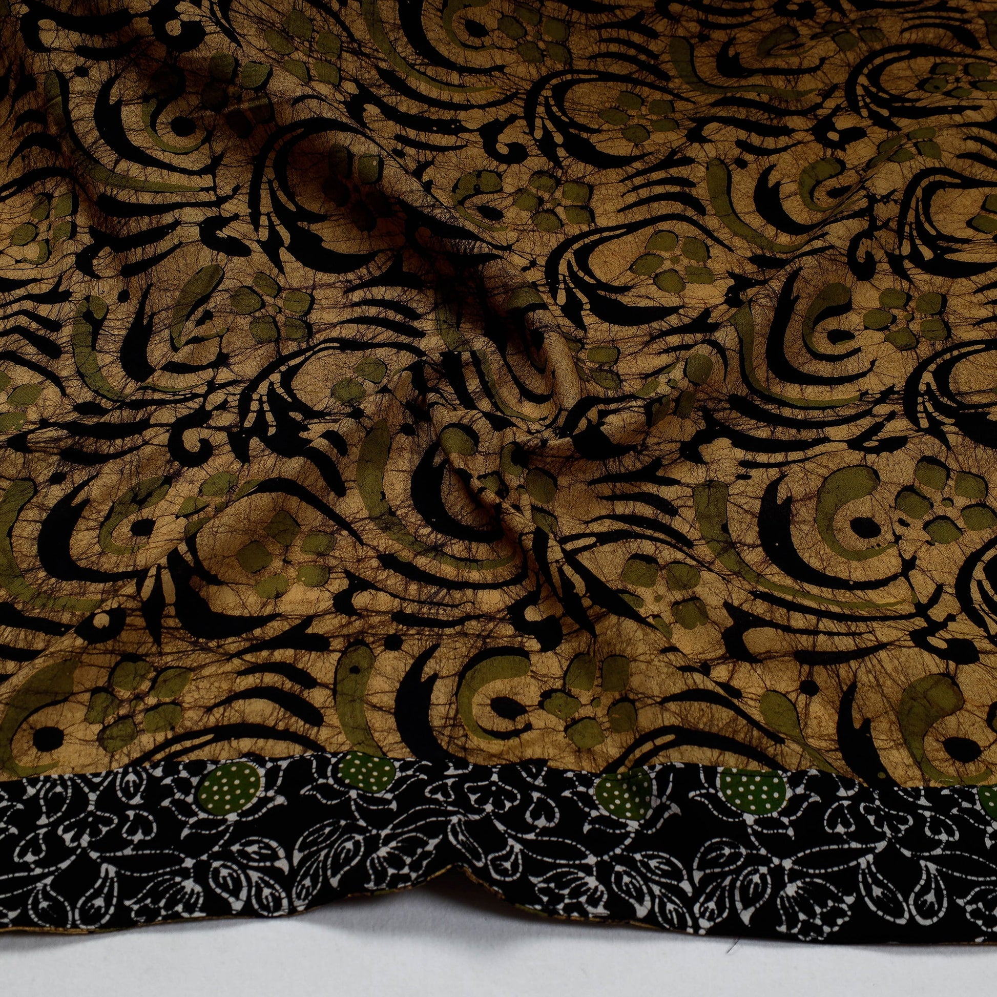 Brown - Hand Batik Printed Cotton Blouse Piece