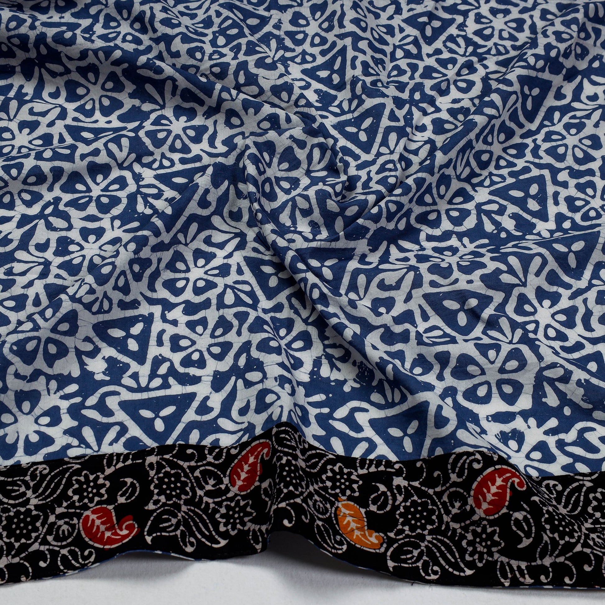 Blue - Hand Batik Printed Cotton Blouse Piece
