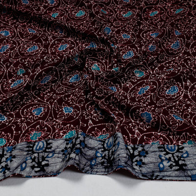 Brown - Hand Batik Printed Cotton Blouse Piece