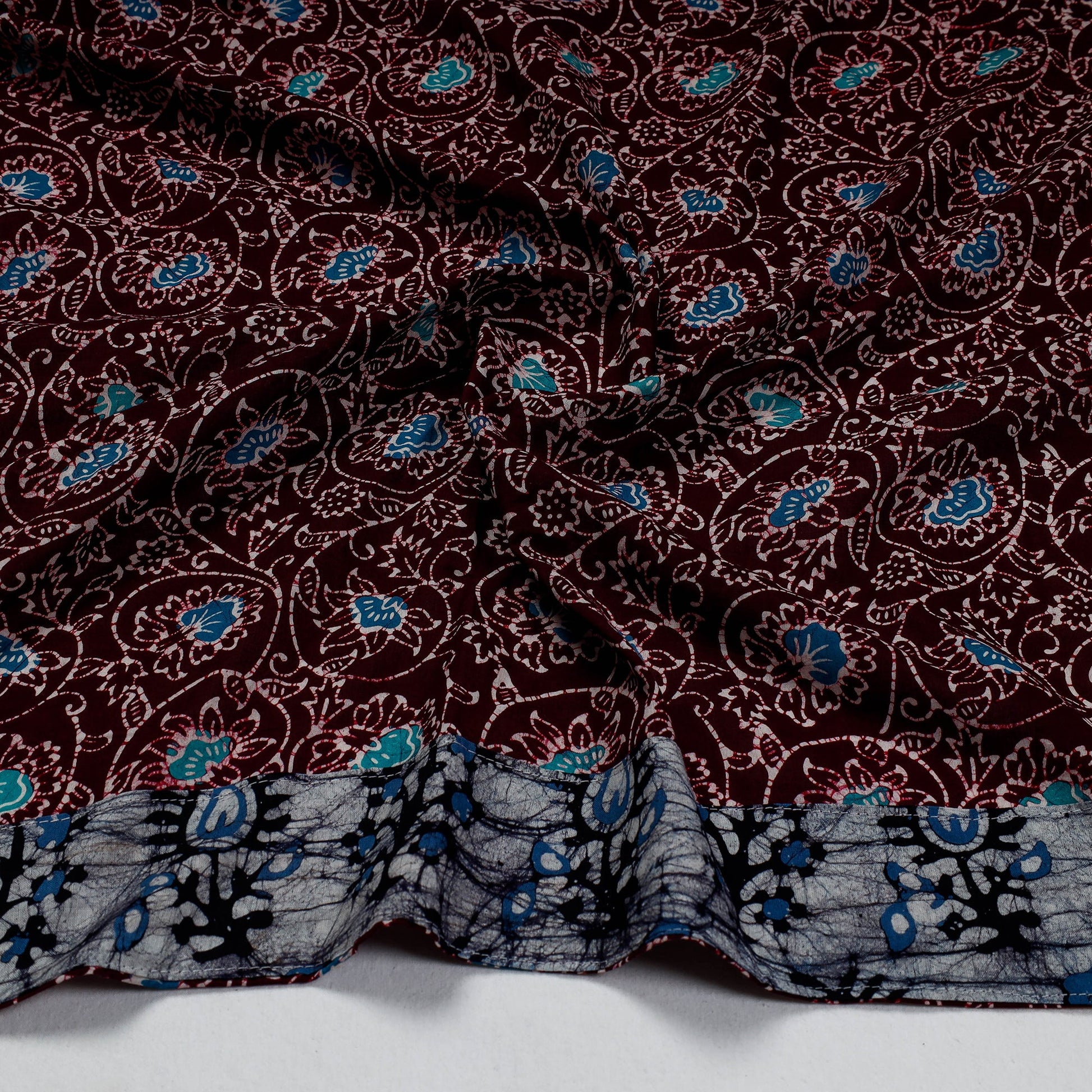 Brown - Hand Batik Printed Cotton Blouse Piece