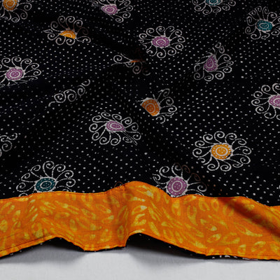 Black - Hand Batik Printed Cotton Blouse Piece