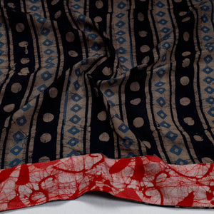 Brown - Hand Batik Printed Cotton Blouse Piece