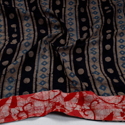 Brown - Hand Batik Printed Cotton Blouse Piece