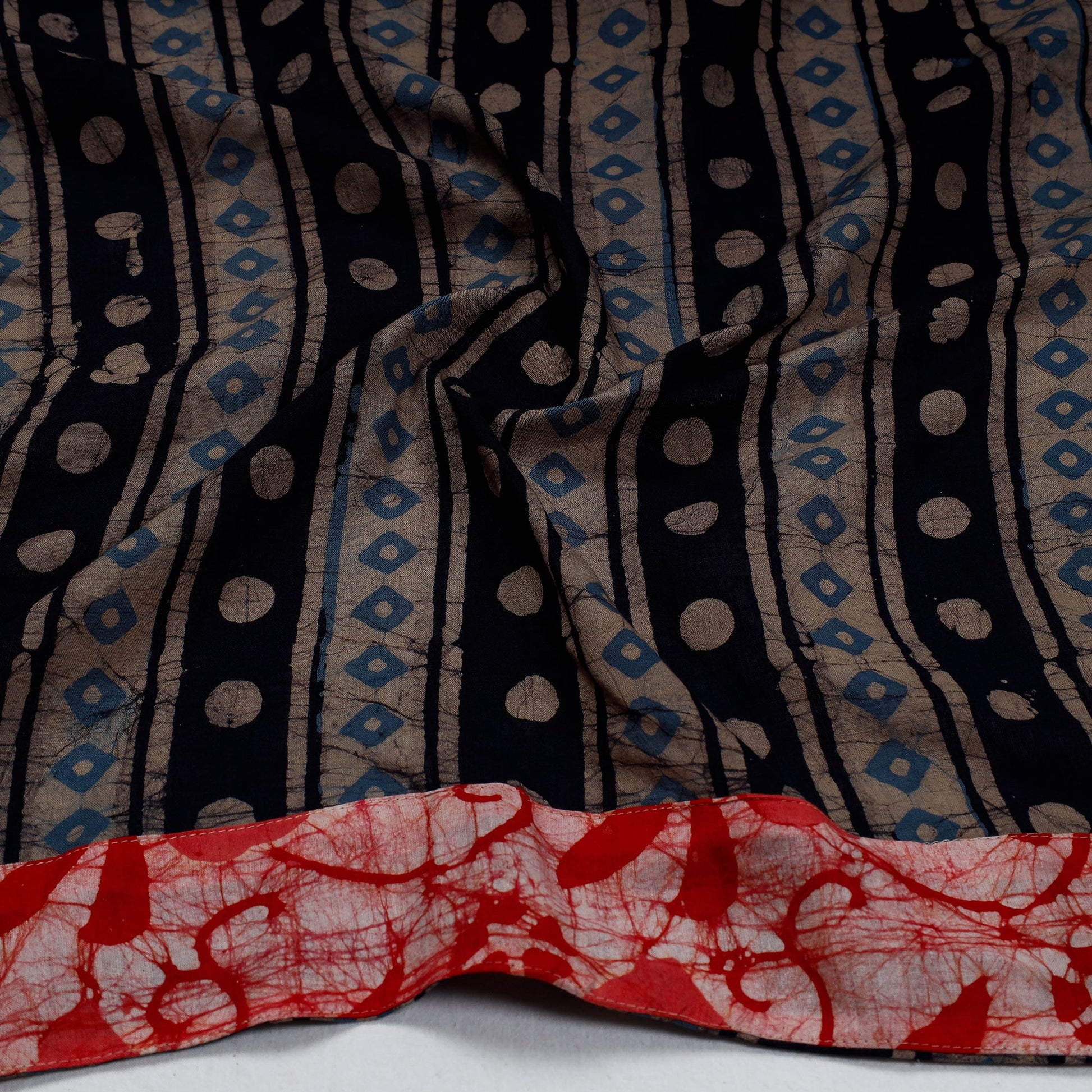 Brown - Hand Batik Printed Cotton Blouse Piece