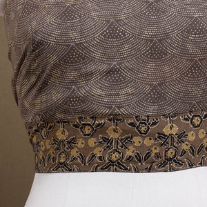 Brown - Rangoli Ajrakh Block Printed Cotton Blouse Piece