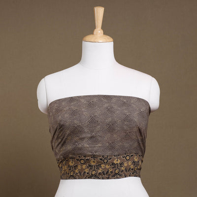 Brown - Rangoli Ajrakh Block Printed Cotton Blouse Piece