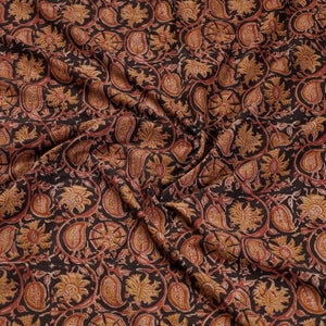 Black - Rangoli Kalamkari Block Printed Cotton Blouse Piece