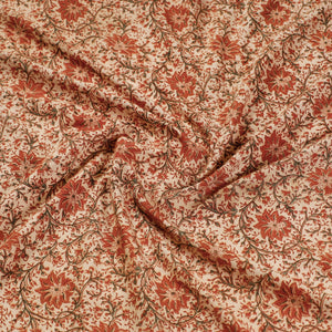 Beige - Rangoli Kalamkari Block Printed Cotton Blouse Piece