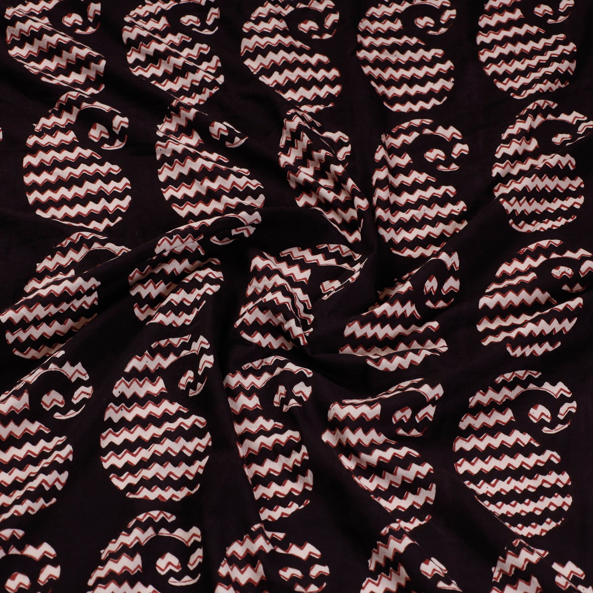 Black - Rangoli Bagh Block Printing Cotton Blouse Piece