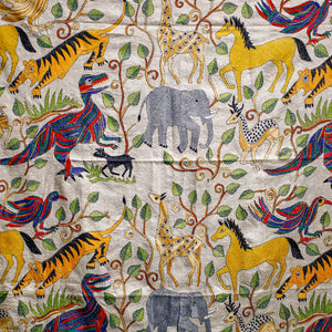 Bengal Kantha Hand Embroidery Tussar Silk Wall Hanging (44 x 46 in) 20