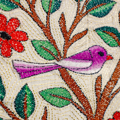 Bengal Kantha Hand Embroidery Cotton Wall Hanging (18 x 19 in) 15