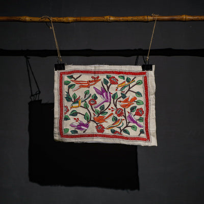 Bengal Kantha Hand Embroidery Cotton Wall Hanging (15 x 19 in) 14