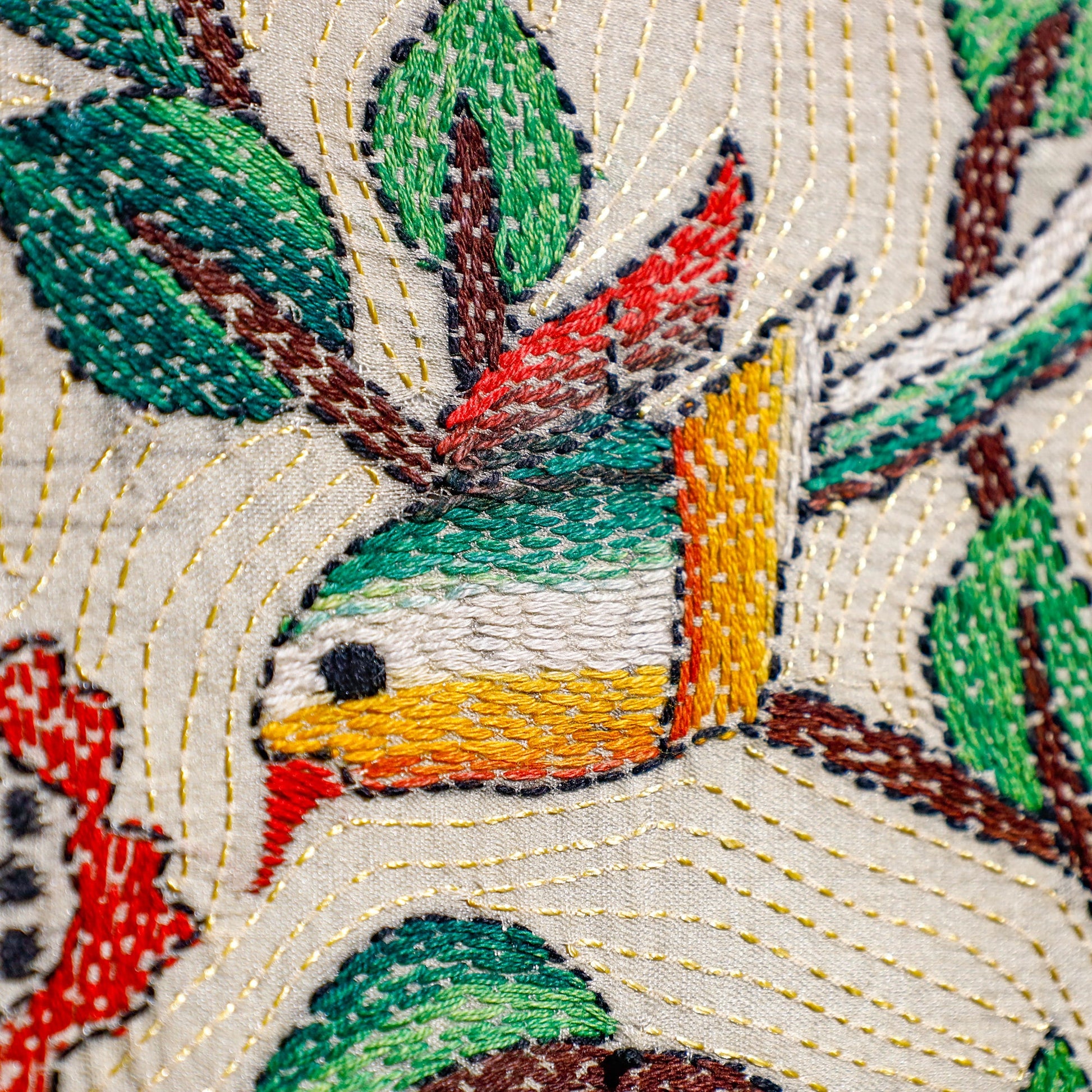 Bengal Kantha Hand Embroidery Cotton Wall Hanging (15 x 19 in) 14