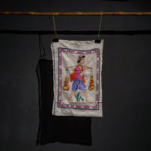 Bengal Kantha Hand Embroidery Cotton Wall Hanging (27 x 17 in) 16