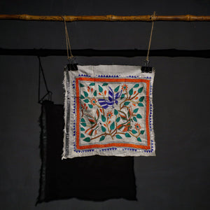 Bengal Kantha Hand Embroidery Cotton Wall Hanging (17 x 17 in) 17