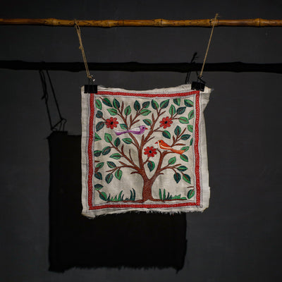 Bengal Kantha Hand Embroidery Cotton Wall Hanging (19 x 20 in) 12