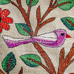 Bengal Kantha Hand Embroidery Cotton Wall Hanging (19 x 20 in) 12