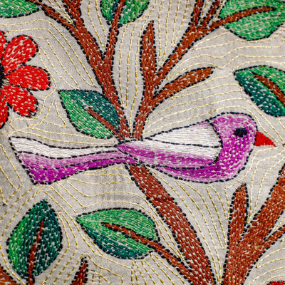 Bengal Kantha Hand Embroidery Cotton Wall Hanging (19 x 20 in) 12
