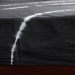 Black - Tie & Dye Cotton Double Shibori Bed Sheet Set