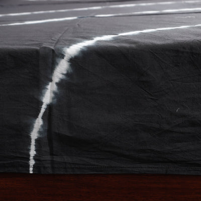 Black - Tie & Dye Cotton Double Shibori Bed Sheet Set