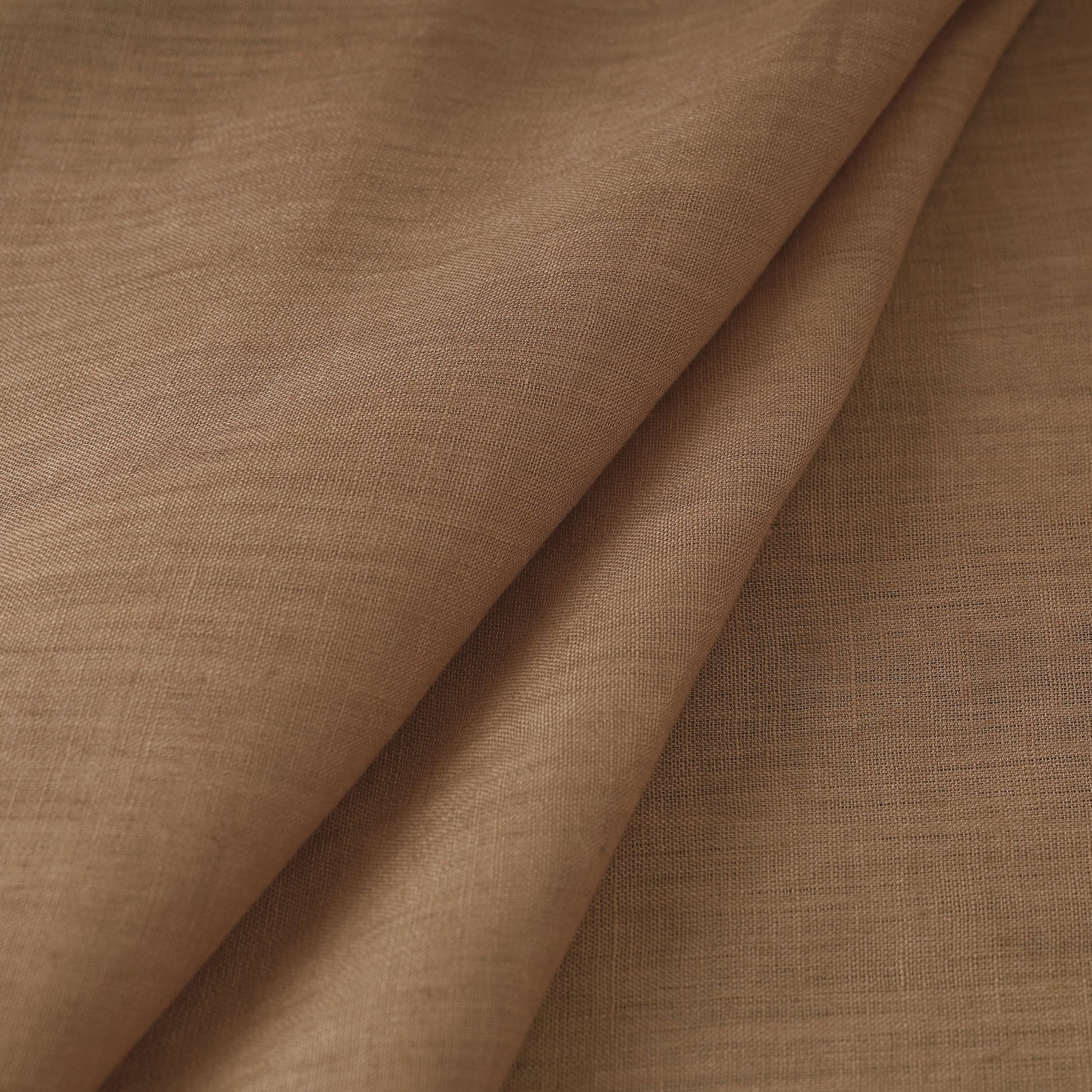 Brown - Handloom Pure Linen Bhagalpuri Fabric 09