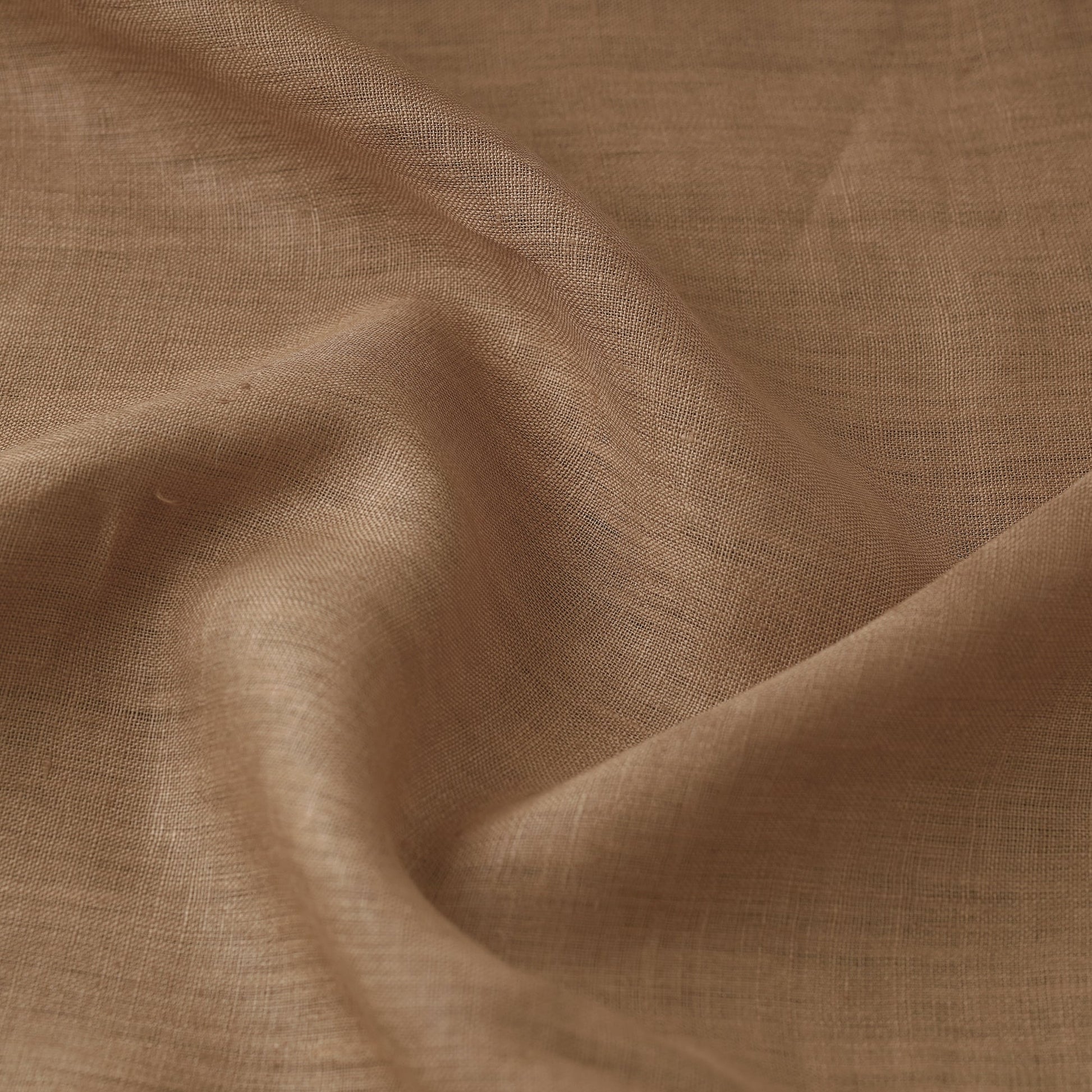 Brown - Handloom Pure Linen Bhagalpuri Fabric 09