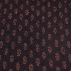 Brown - Pure Wool Handloom Ajrakh Hand Block Printed Fabric