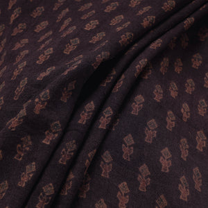 Brown - Pure Wool Handloom Ajrakh Hand Block Printed Fabric