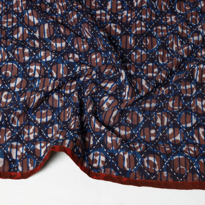 Blue - Bagru Block Printed Tagai Work Cotton Stole