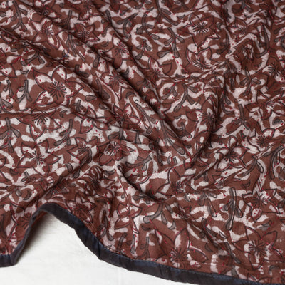 Brown - Bagru Block Printed Tagai Work Cotton Stole
