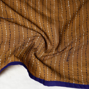 Brown - Bagru Block Printed Tagai Work Cotton Stole