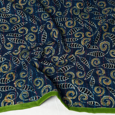 Blue - Ajrakh Block Printed Tagai Work Cotton Stole