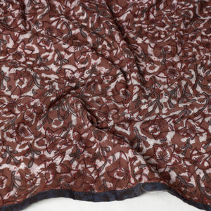Brown - Sanganeri Block Printed Tagai Work Cotton Stole