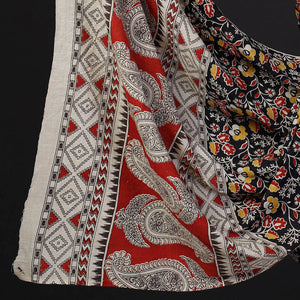 Black - 2pc Kalamkari Printed Cotton Suit Material Set