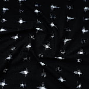 Black - Handloom Cotton Pochampally Double Ikat Fabric 02