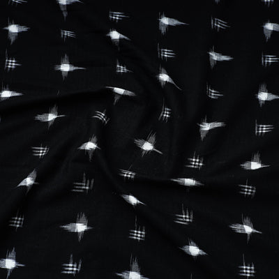 Black - Handloom Cotton Pochampally Double Ikat Fabric 02