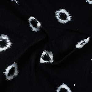 Black - Handloom Cotton Pochampally Double Ikat Fabric 06