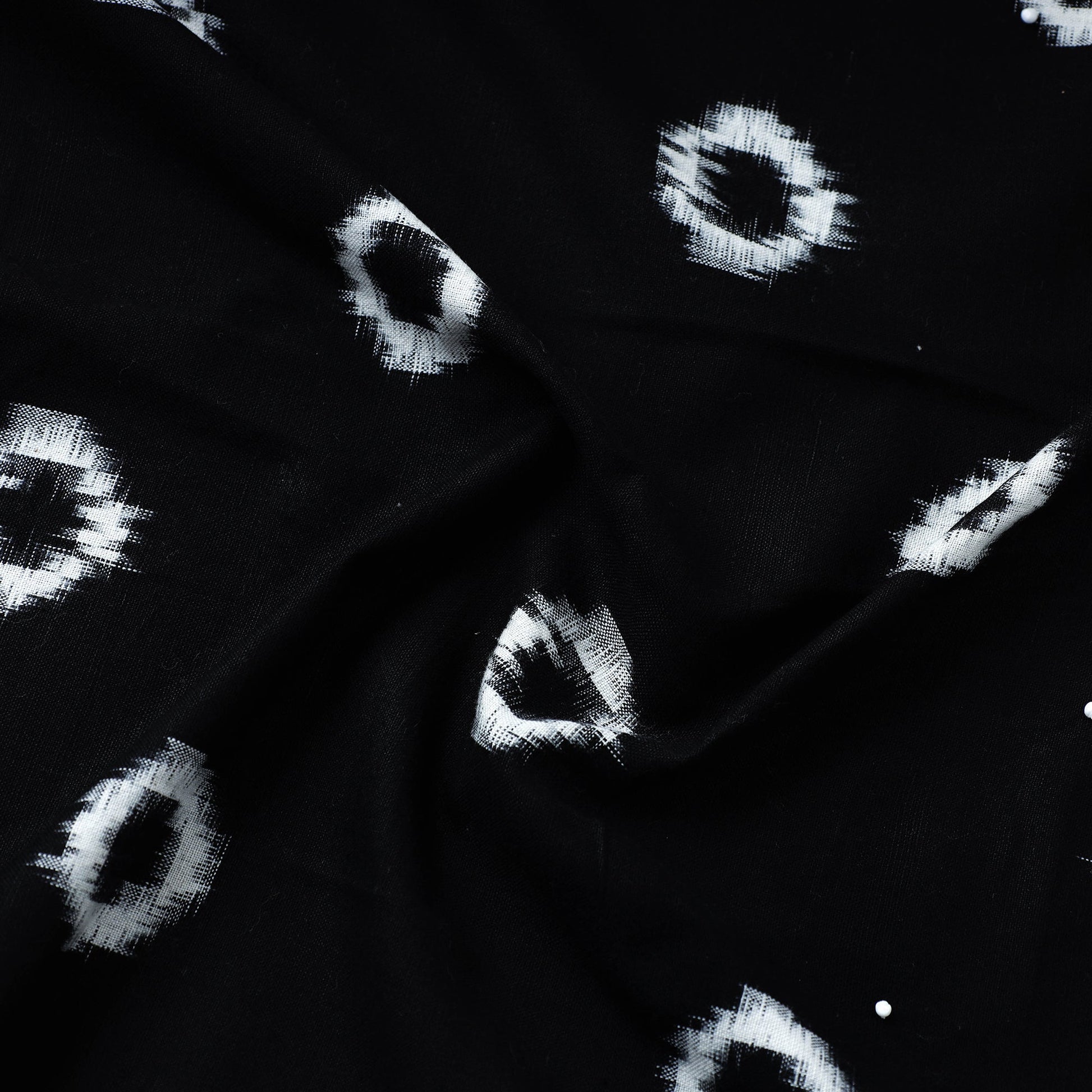 Black - Handloom Cotton Pochampally Double Ikat Fabric 06