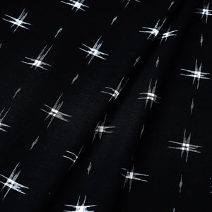 Black - Handloom Cotton Pochampally Double Ikat Fabric 04