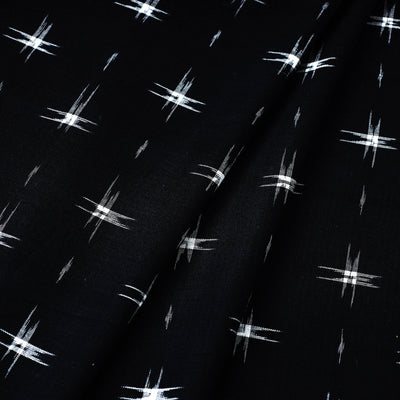 Black - Handloom Cotton Pochampally Double Ikat Fabric 04
