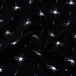Black - Handloom Cotton Pochampally Double Ikat Fabric 04