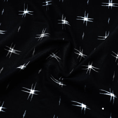 Black - Handloom Cotton Pochampally Double Ikat Fabric 04