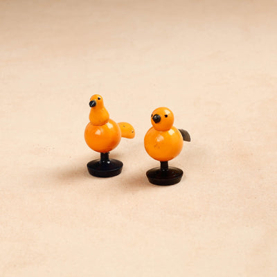 Baby Birds - Etikoppaka Handcrafted Wooden Decor Item