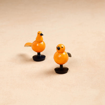 Baby Birds - Etikoppaka Handcrafted Wooden Decor Item