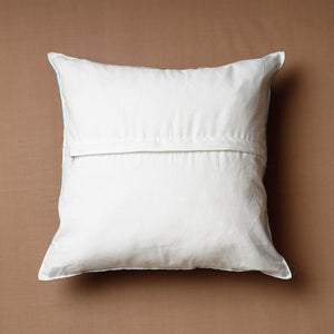 Beige - Block Print Cotton Sanganeri Cushion Cover (16 x 16 in)